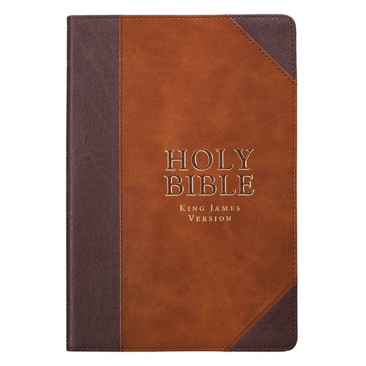 Brown Faux Leather Large Print Thinline KJV Bible